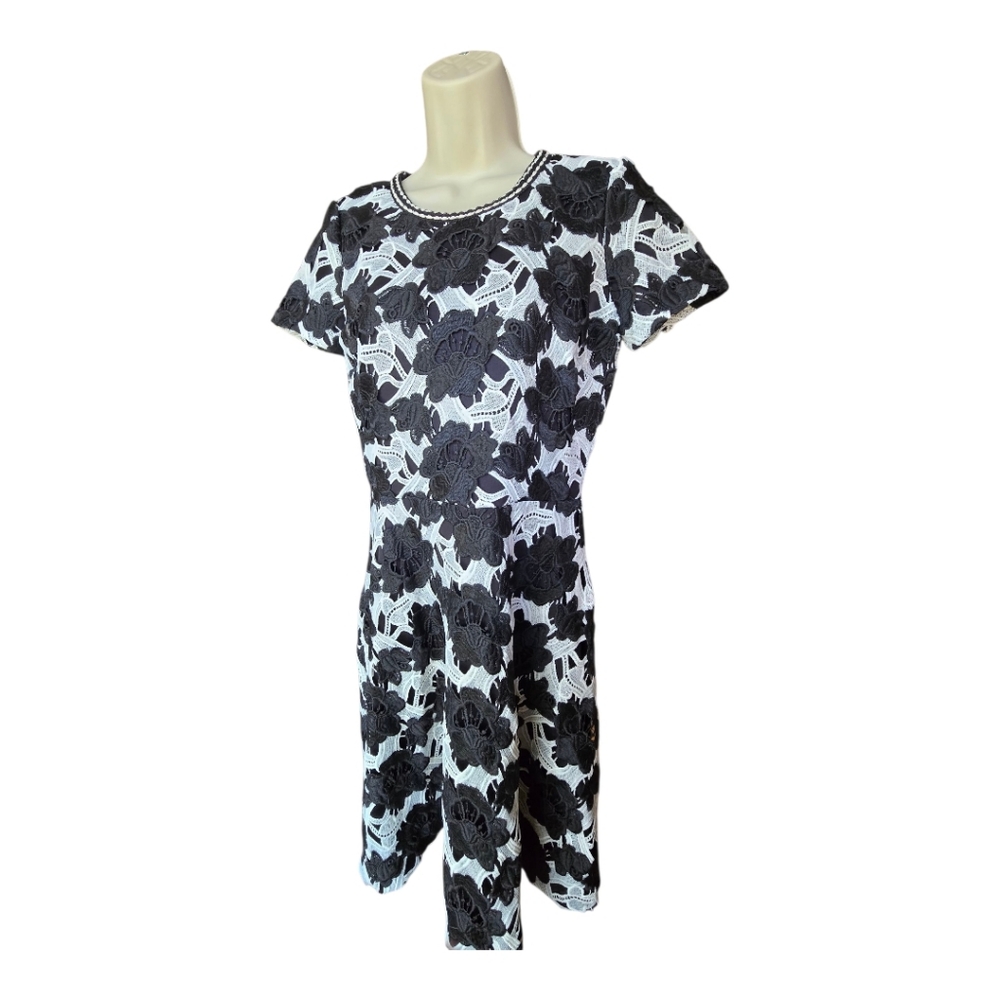 Karl Lagerfeld Black and White Floral Mini Dress